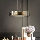 Modern led luxury chandelier circular glass pendant bedroom light