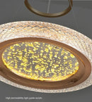 Modern gold & white mesh ring chandelier living room luxury lamp
