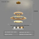 Modern gold & white mesh ring chandelier living room luxury lamp