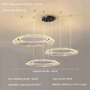 Modern gold & white mesh ring chandelier living room luxury lamp