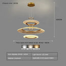 Modern gold & white mesh ring chandelier living room luxury lamp