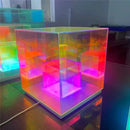 Modern rainbow led magic cube desk lamp bedroom night light