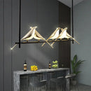 Modern gold led magpie bird pendant light dining room