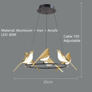 Modern gold led magpie bird pendant light dining room