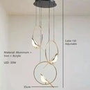 Modern gold led magpie bird pendant light dining room