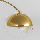 Modern gold arched led marble base floor lamp for living room