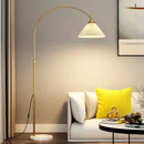 Modern gold arched led marble base floor lamp for living room