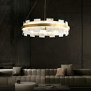 Modern gold led marble chandelier for living room