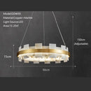 Modern gold led marble chandelier for living room