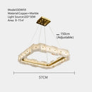 Modern gold led marble chandelier for living room