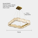 Modern gold led marble chandelier for living room