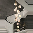 Modern led marble gold chandelier for living room