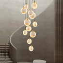 Modern led marble gold chandelier for living room