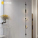 Minimalist black metal led marble wall lights living room sconces