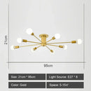 Modern starburst led metal chandeliers living room ceiling light
