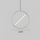 Minimalist gold circular metal pendant light for dining room