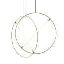 Minimalist gold circular metal pendant light for dining room