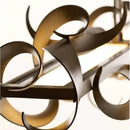 Modern abstract gold & dark bronze led metal pendant light dining room