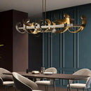 Modern abstract gold & dark bronze led metal pendant light dining room