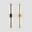 Minimalist black & gold metal tube wall lamp bedroom sconce