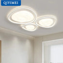 Modern white oval led minimalism chandelier living room light
