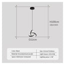 Modern black led minimalist pendant light – living room ring chandelier