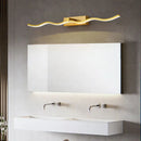 Modern gold wave led mirror bathroom wall sconce light