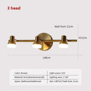 Brass led mirror headlight wall lamp for bathroom adjustable spotlights