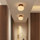 Modern pumpkin wood led modern ceiling light for living room
