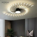Modern black & gold starburst ceiling lights for living room