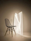 Modern gold floor lamp with white fabric diffuser living room light