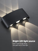 Modern black geometric led wall lamp for living room