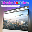 Sleek black rgb led monitor bar desk lamp for office gaming setup
