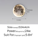 Modern black led moon wall lamp bedroom decor