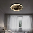 Modern black led moon wall lamp bedroom decor