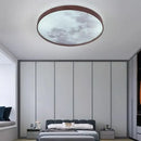 Decorbites led moon wood ceiling light and clock bedroom set