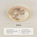 Decorbites led moon wood ceiling light and clock bedroom set