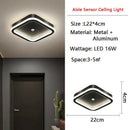 Modern black circular led motion sensor ceiling light for bedroom