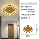 Modern black circular led motion sensor ceiling light for bedroom