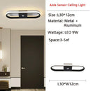 Modern black circular led motion sensor ceiling light for bedroom