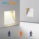 Modern silver square motion sensor wall lamp bedroom decor light