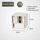 Modern black & gold motion sensor wall lamp outdoor sconce