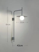 Minimalist black led movable arm wall lamp bedroom sconce