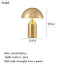 Modern gold mushroom table lamp for bedroom