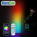 Slim black led music melody floor lamp living room rgb light