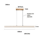 Minimalist wood led natural stone round linear chandelier dining room