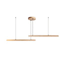 Minimalist wood led natural stone round linear chandelier dining room