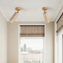 Rustic beige led natural stone spotlights walnut living room light