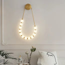 Art deco gold & black led necklace wall lights bedroom sconce