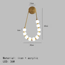 Art deco gold & black led necklace wall lights bedroom sconce